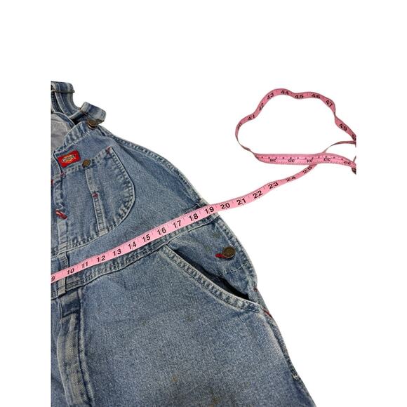 Dickies Men’s Denim Overalls Distressed Thrashed Farm Workwear Size 34X30 - Picture 11 of 12